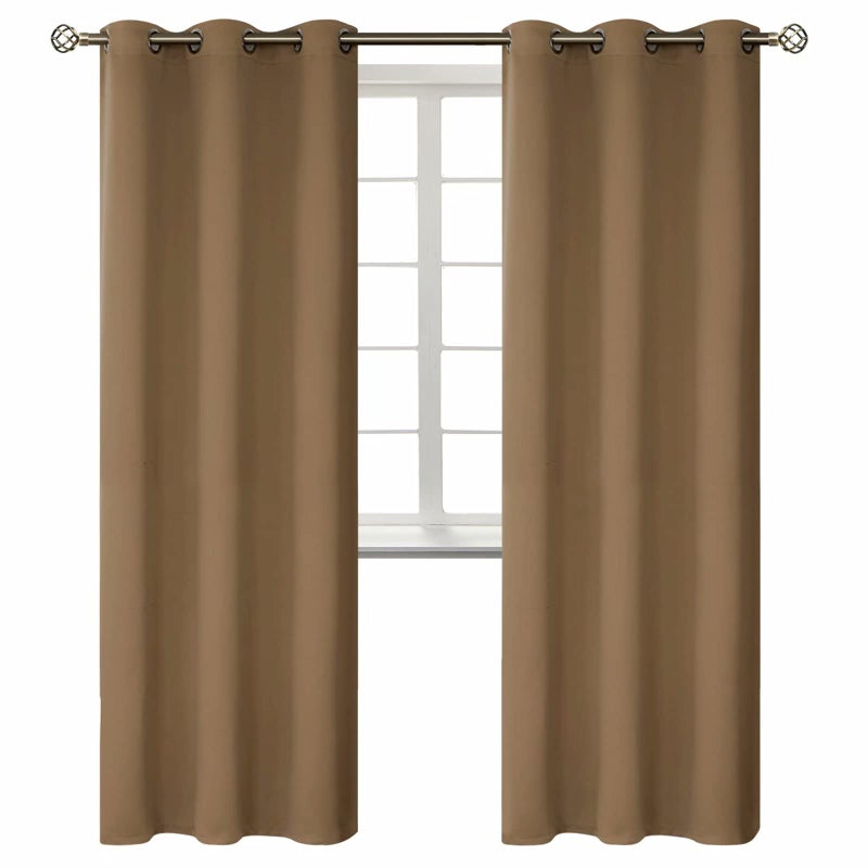 BGment Blackout Curtains for Living Room - Grommet Thermal Insulated Room Darkening Curtains for Bedroom, 2 Panels of 42 x 84 Inch, Taupe - Image 1
